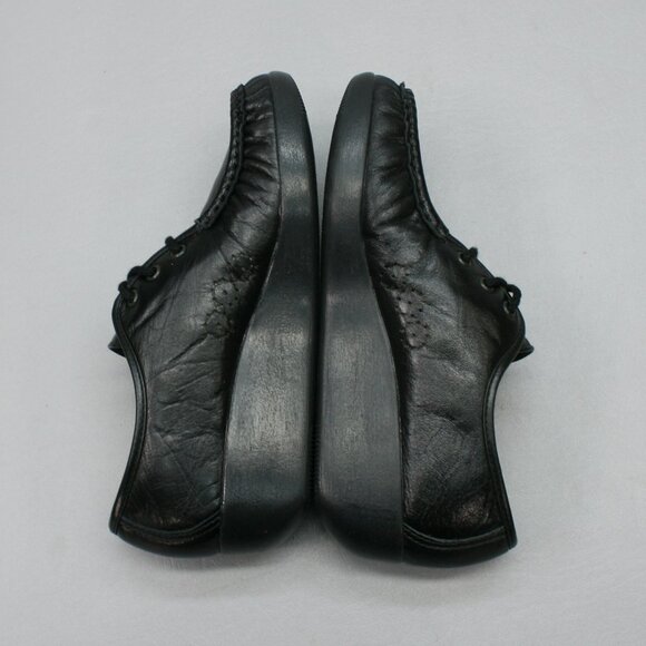 SAS Ladies 6.5 N Narrow Siesta Loafers Black Leather Comfort Wedge Moccasins USA - Picture 12 of 12